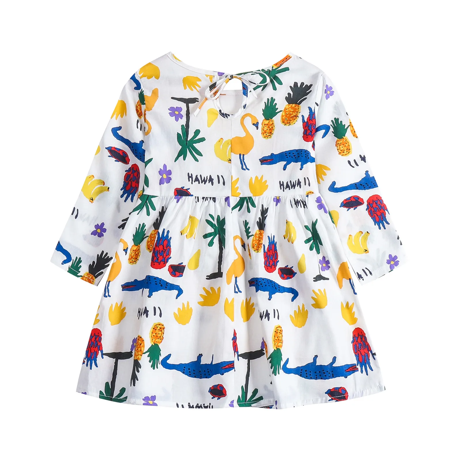 Детское платье принцессы с круглым вырезом и принтом | Детская одежда обувь