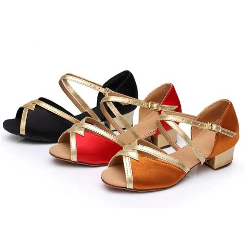 Wholesale Children/Women's Latin Tango Dance Shoes Ladies/Kids Ballroom Salsa Dancing Girls Low Heel Sandals EU26-40 | Спорт и