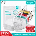Цветная маска для лица, респиратор KN95, 5 слоев, FFP 2 FFP2mask