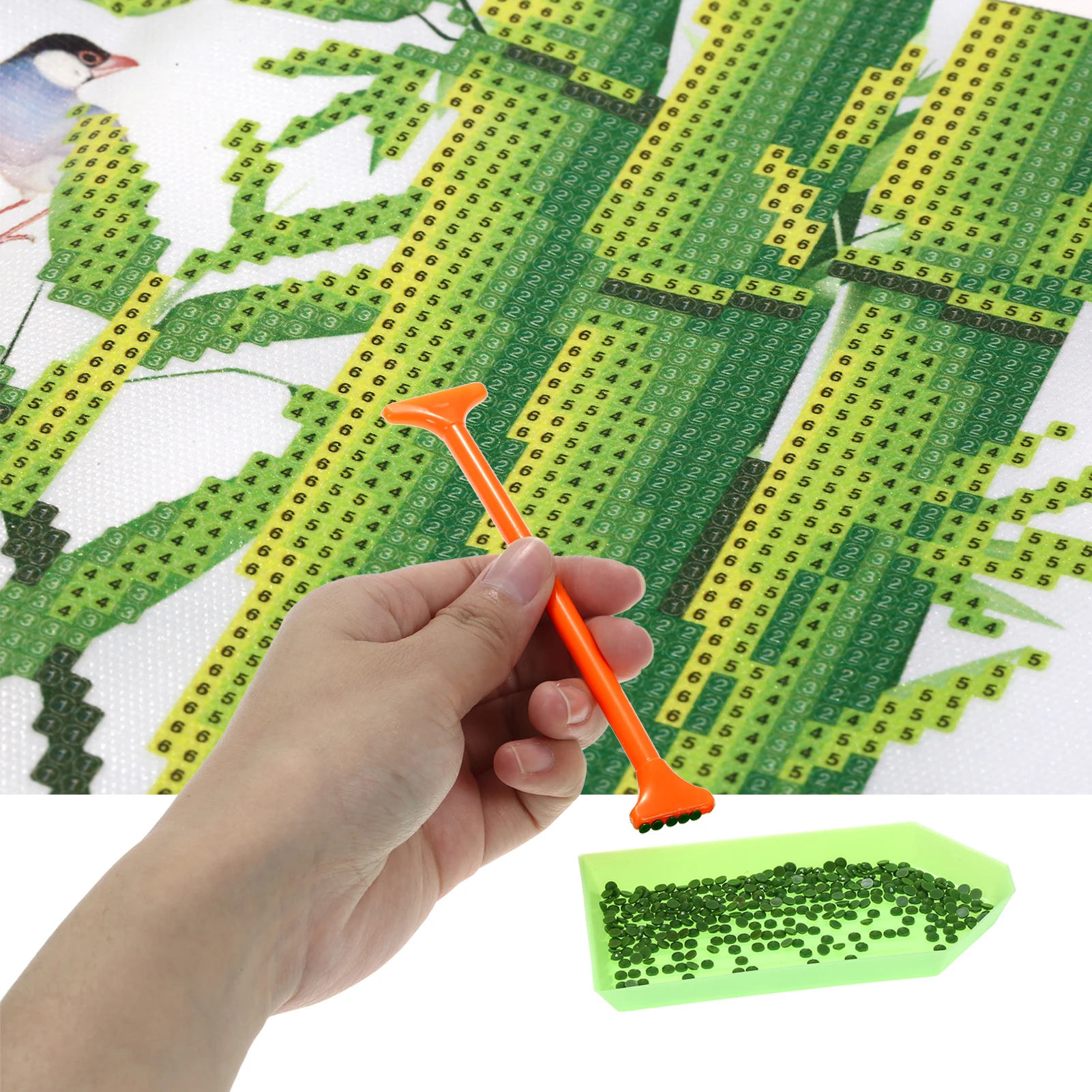 

133 Pieces 5D Diamond Painting Accessories and Tools Kits with Multi-Size Diamond Pen Tray Label Sticker Tweezers Diamond Bags