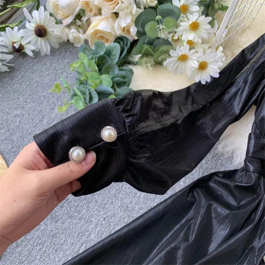 Женское платье с V-образным вырезом длинным рукавом и открытой спиной | Женская