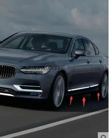 Стайлинг автомобиля боковая юбка хромированная наклейка из АБС пластика боковой