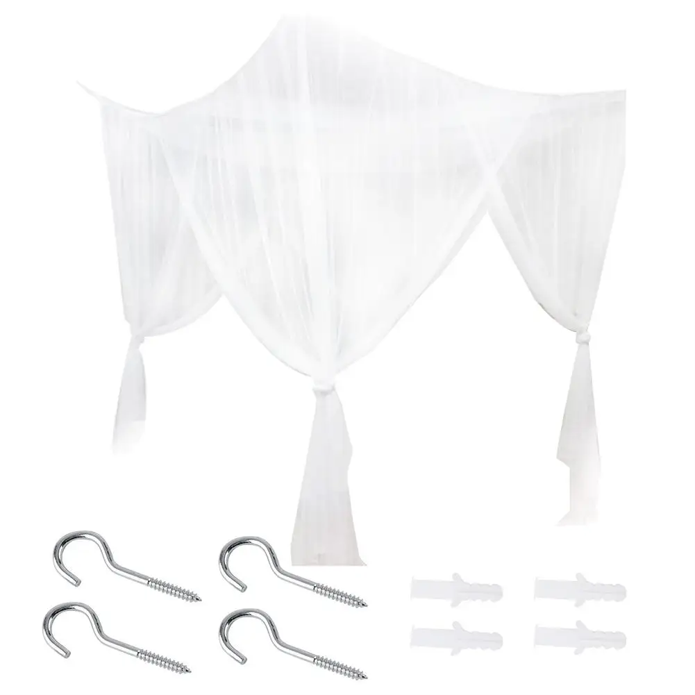 

Zerodis Mosquito Net Black White For Double Four Corner Bed Post Bed Canopy Mosquito Net Full Queen King Size Bedding