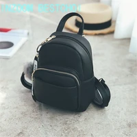 pu leather mini backpacks students fuzzy ball pendant shoulder schoolbags female soft women fashion small travel bags back pack