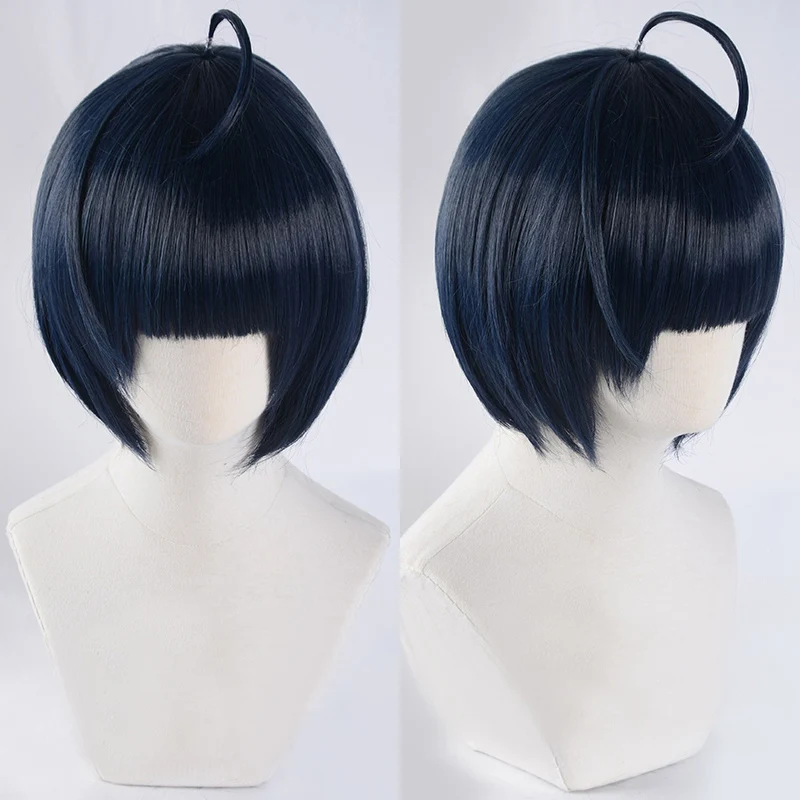 

P5 Persona 5 Takemi Tae dark blue Short Cosplay Heat Resistant Synthetic Hair Halloween Party Carnival + Free Wig Cap