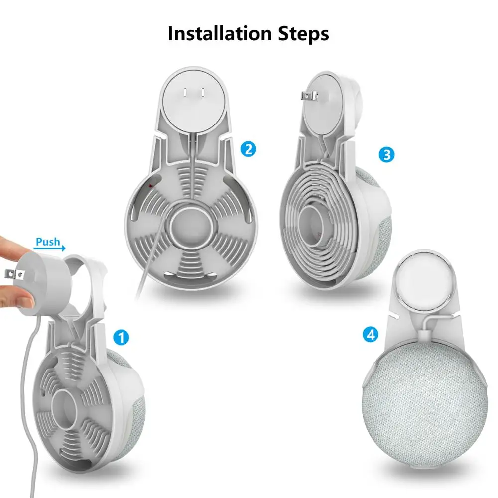 PlusAcc розетка настенный держатель для Google Home мини аудио голосовой помощник кабель