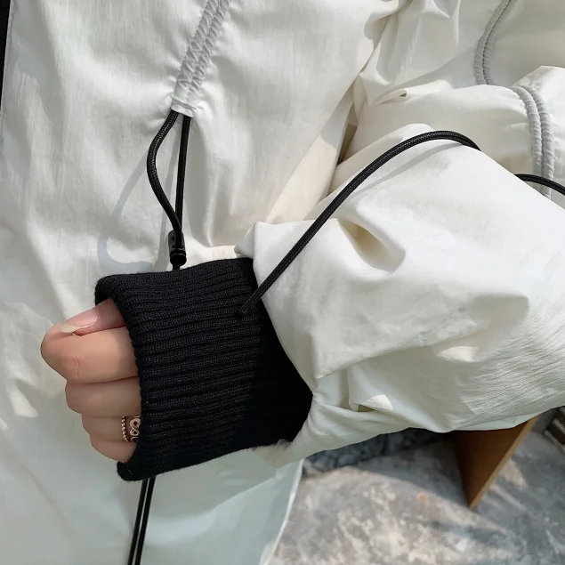 

Autumn Winter Tide Women Fashion Cotton Down Jacket Hoodie Long Parkas Warm Jackets Female White Black Winter Coat Clothes