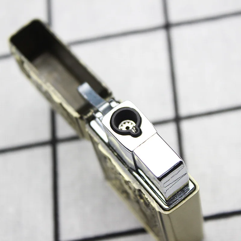 Butane Gas Lighter Retro Windproof Lighter Straight Inflatable Adjustable Flame Lighter Cigarette Smoking Accessories for Man