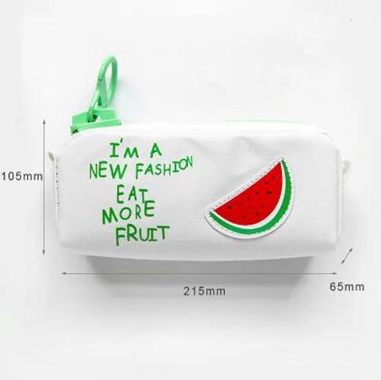 1 Fashion PU leather Pencil Case Korean Canvas Cute Kawaii Pen Bag Big capacity pencil Pouch School Stationery Gift - Цвет: 1
