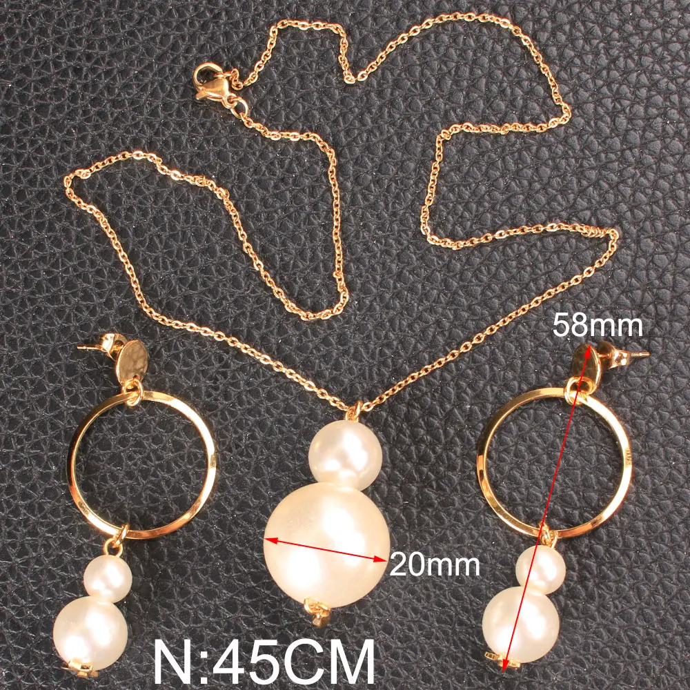 Подвеска из нержавеющей стали золотого цвета ожерелье и пластиковые круглые