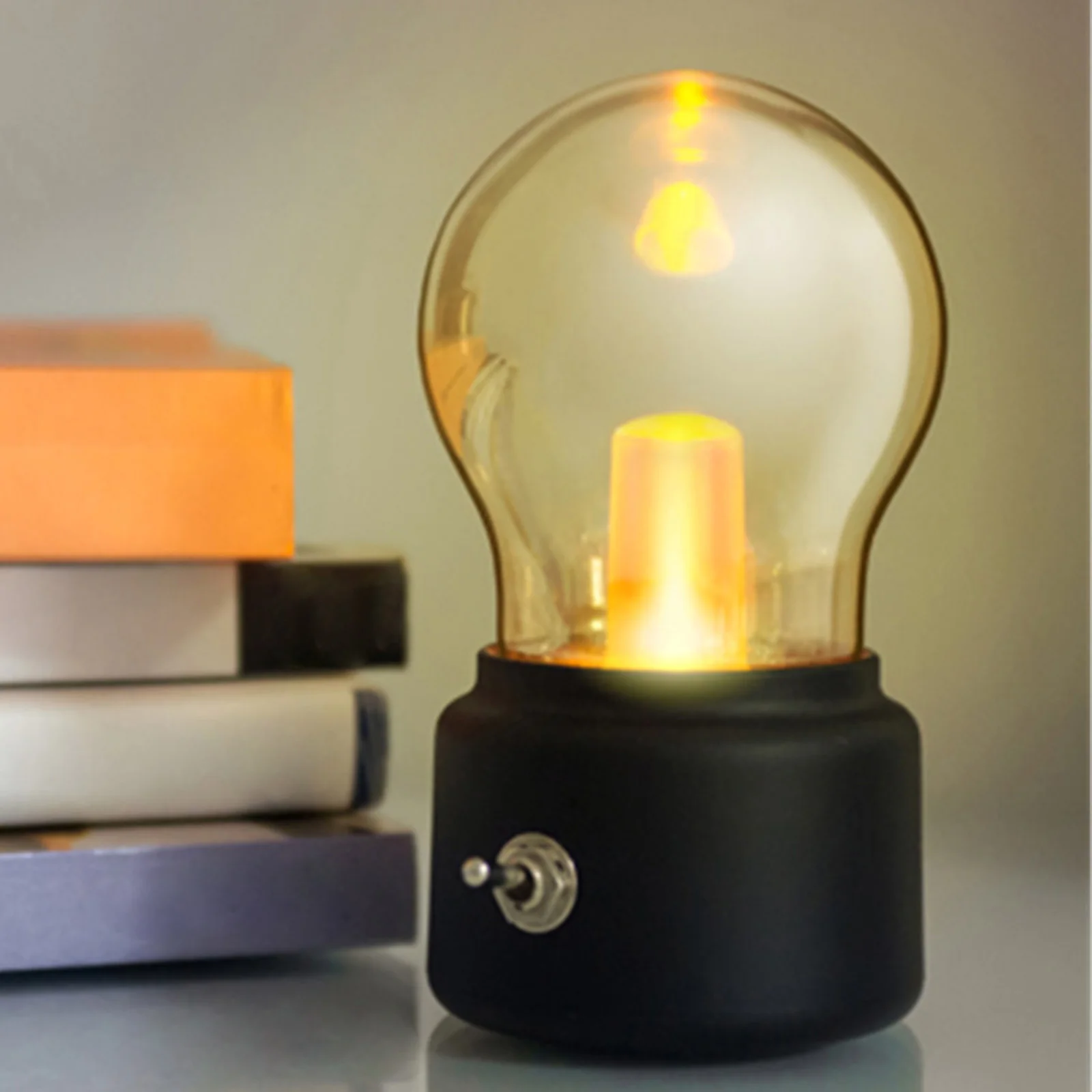 

Vintage Night Light USB Charging Retro Nostalgic Desktop Bulb Eye Protection Dimmable Nightstand Lamp Bedroom Decro