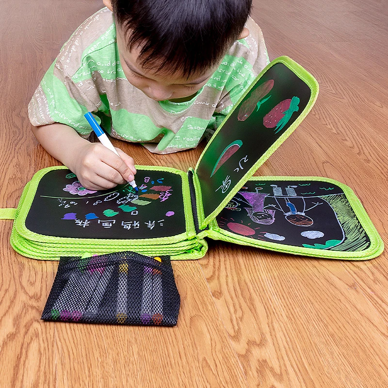 

Kids Portable Painting Books Double-sided Early Education Erasable Gift Drawing Books Animal Graffiti Writing Board Supplies