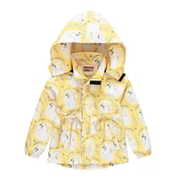 2021 spring autumn girls jackets casual thin hooded outerwear kids fashion printing jackets baby clothes children sweet coat