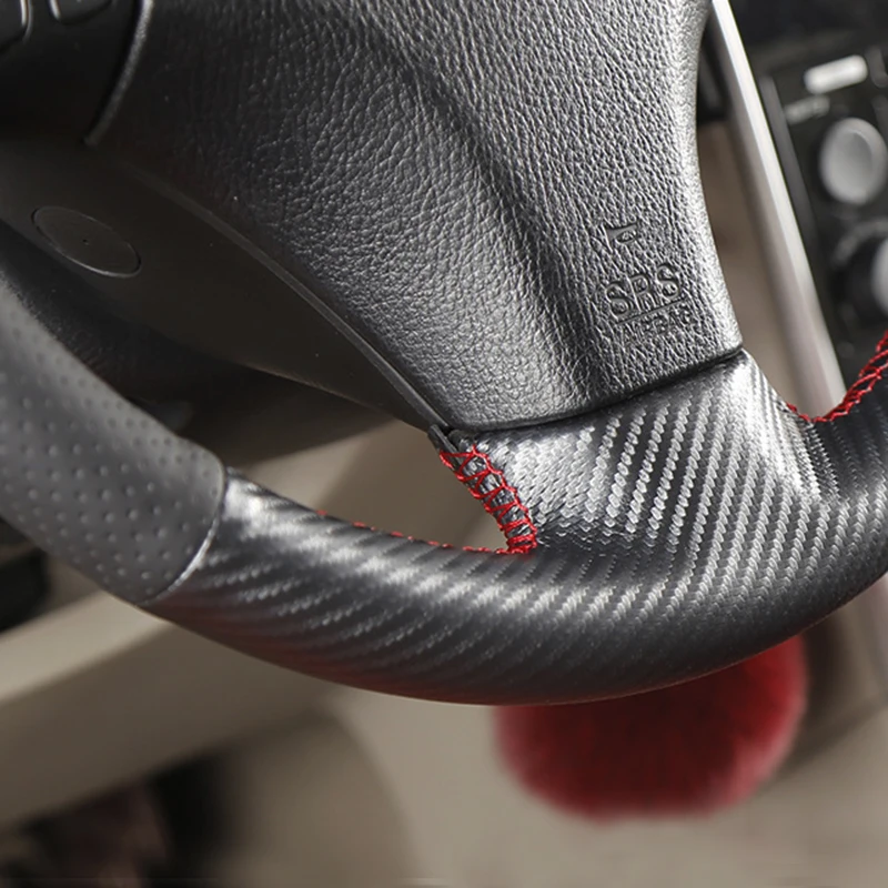 DIY Ручная оплетка из углеродного волокна, кожаный чехол на руль для Mazda 3 Axela для Mazda 5 для Mazda 6 Atenza, аксессуары