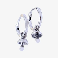 925 sterling silver pan earring shiny with crystal mushroom earrings for women wedding gift fashion jewelry