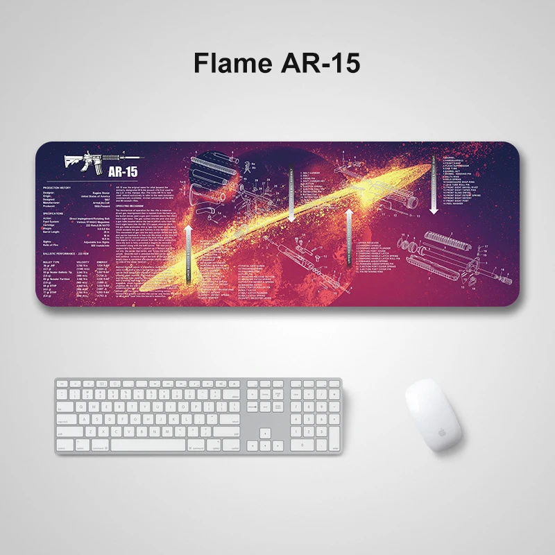 

Hot Sell Extra Large Mouse Pad Gun Disassembled Gaming Mousepad Anti-slip Natural Rubber With Locking Edge Gaming Mouse Mat