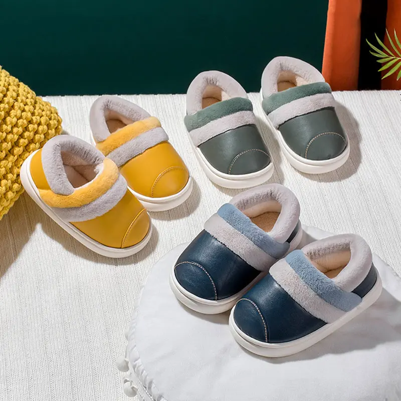 

Fluffy Kids House Slippers Boys Girls Winter Slides Indoor Child Plush Flats Floor Cotton Shoes Furry Warm Children's Home Shoe