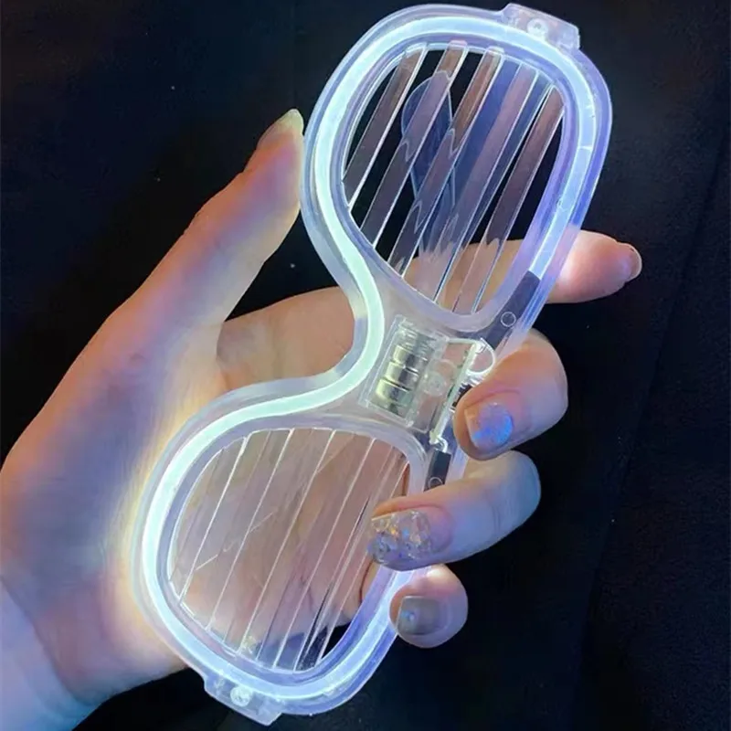 

Flashing Led Glasses Luminous Light Gift Glow Headband Blinking Eye Wear Shutter Shades Neon Flash Christmas Birthday 2022
