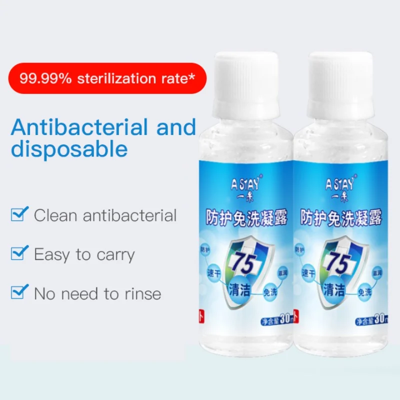 Спиртовое одноразовое дезинфицирующее средство для рук 30 мл 75% гель без воды