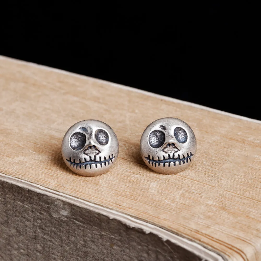 925 Sterling Silver Earrings for Women Pumpkin Prince Stud Fashion Jewelry Party Wedding Jewelries Gothic Style Gifts | Украшения и