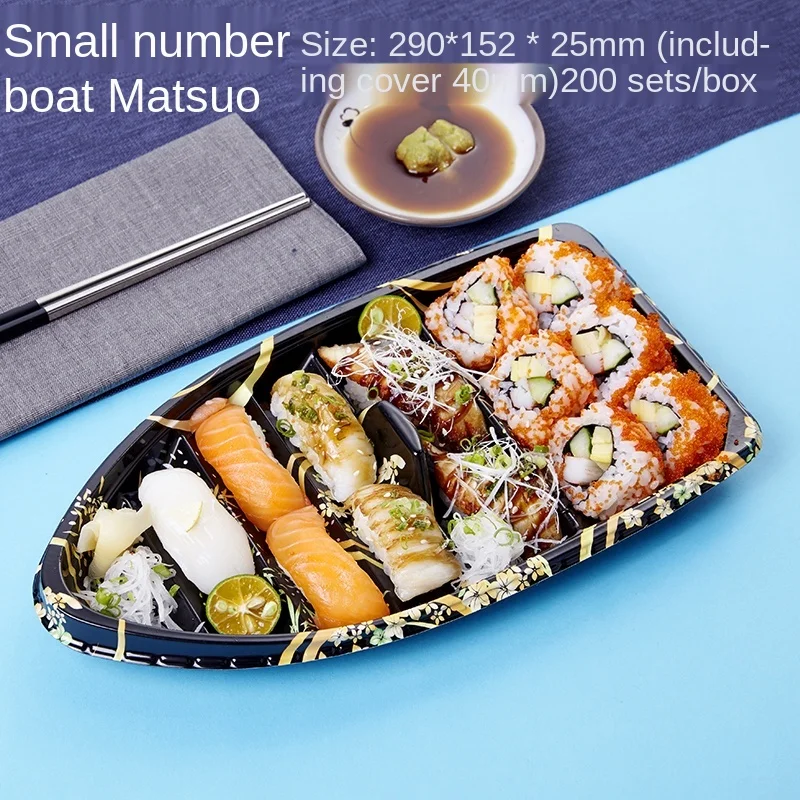 

Новая маленькая коробка для суши типа лодки, коробка с разделением для сашими, комбинированная коробка, Высококачественная подарочная коро...