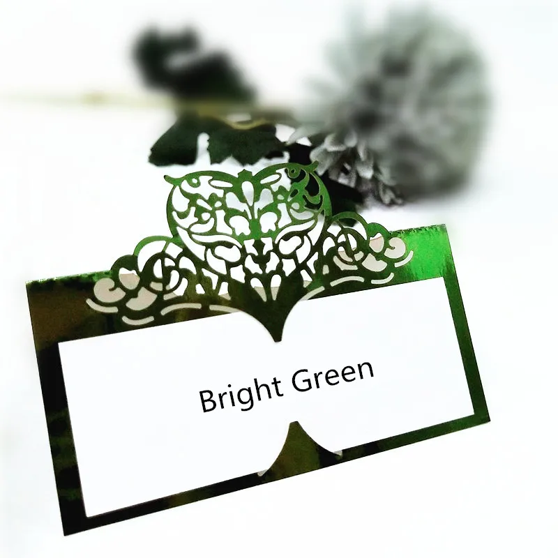 bright green 50 шт белые полые в форме лебедя свадебные вечерние настольные карточки с именем для декора лазерная резка сидения Декорации для свадьбы 6Z - Цвет: bright green