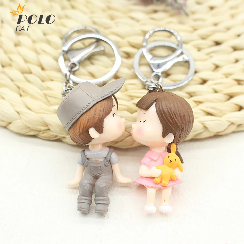 Милая мультяшная кукла пара кнопок для ключей мужчин и женщин автомобильных