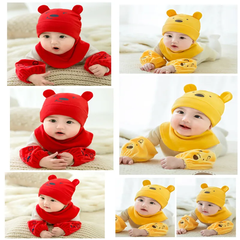 2 шт./комплект детская вязаная шапочка с ушками медведя | Детская одежда и обувь