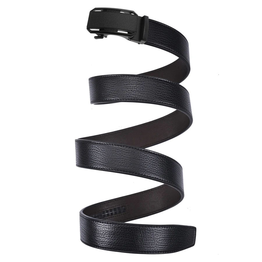 

Fashion Men's Trouser Belt Black Luxury Genuine Leather Waist Belt Strap Automatic Buckle Classic Formal Belts Men 3.5cm B245