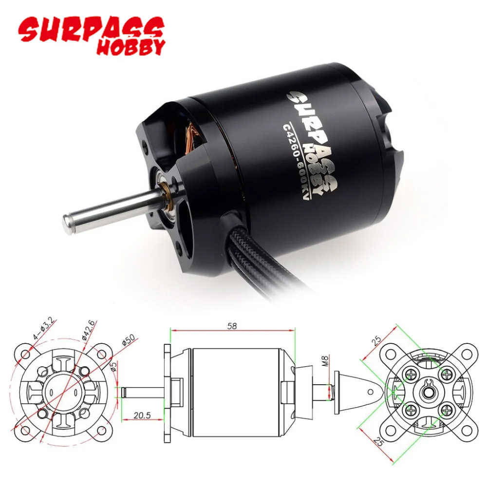 surpass hobby c4260 3530 500kv600kv 14 полюс outrunner для rc airpalne самоле