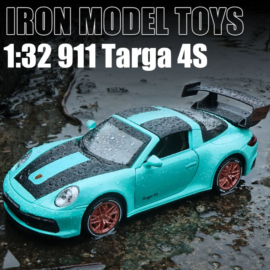

1:32 911 Targa 4S Supercar Alloy Car Model Die Cast Toy With Pull Back Sound and light Children's Toy Collectibles Free Shipping
