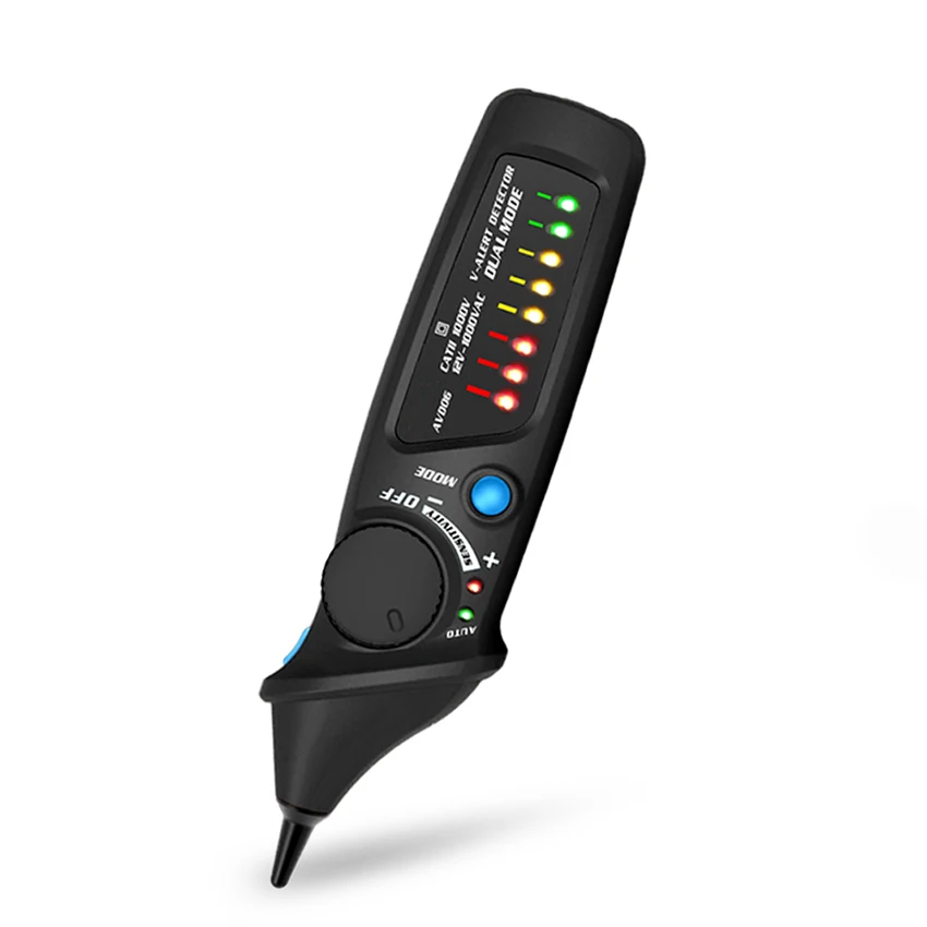 

Pocket Non-Contact Voltage Tester Dual Modes 12-1000V AC Voltage Detector Pen Circuit Tester Tool with LED Flashlight Beeper