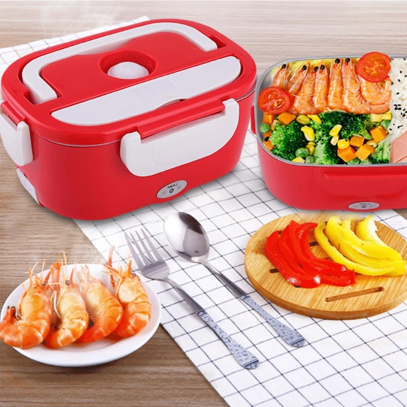 

12/110/220V Portable Electric Heated Lunch Box Bento Boxes Car Food Rice Container Warmer Car Home Rice Box Cooker Dinnerware