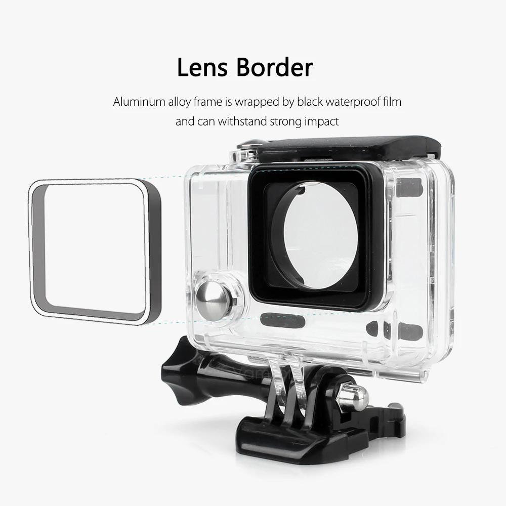 Vamson водонепроницаемый чехол для Go Pro Аксессуары камеры Gopro Hero 4 3 + черный Кронштейн