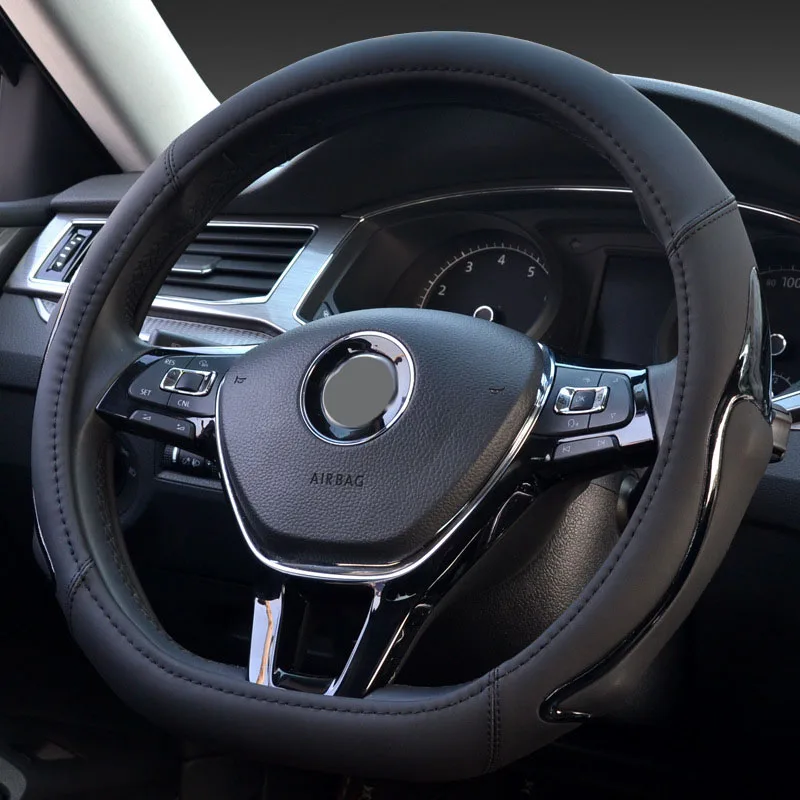 Чехол рулевого колеса автомобиля D форма 38 см для Volkswag GOLF 7 POLO JATTA Passat Tiguan Scirocco Nissan Qashqai J11 X-trail T32