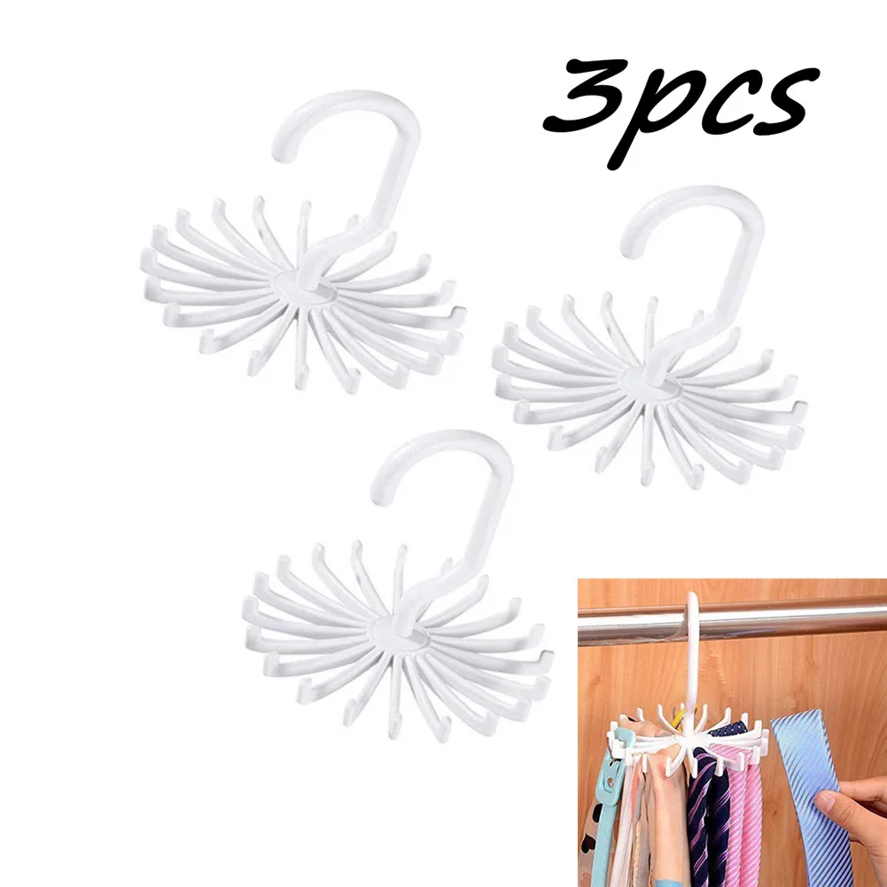 

Tie Hanger Rotated Portable Tie Rack Closets Rotating Hook Holder Tie Rack Kitchen Utensils Waterproof Hanger Bathroom Rack