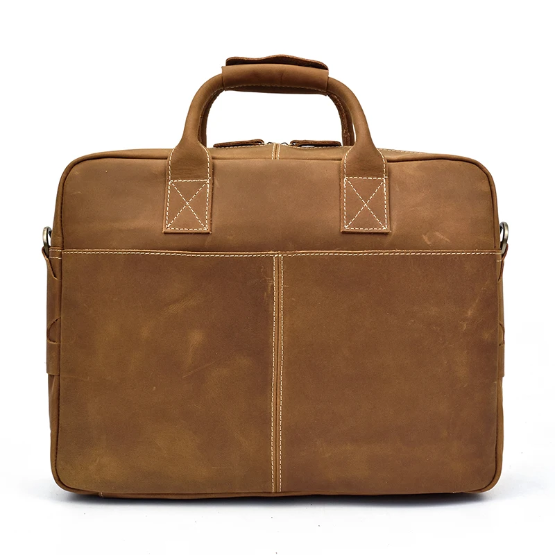 Сумка мессенджер MAHEU Мужская из натуральной кожи с двойной молнией|Мужские