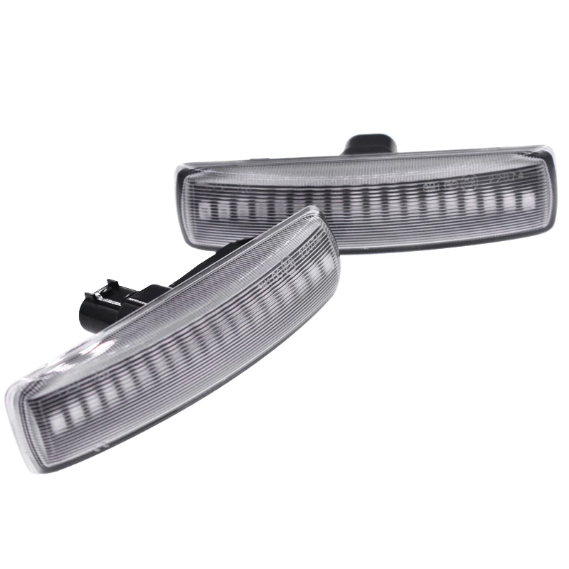 2 шт. Серебристые линзы Янтарный светодиодный сигнал поворота динамические