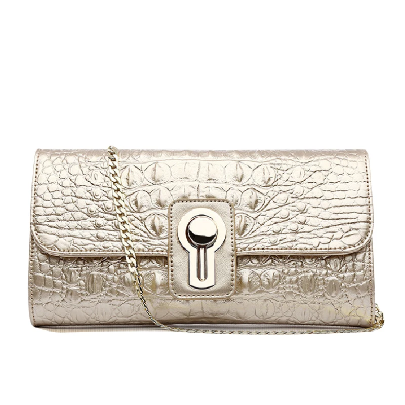2020 New Genuine Leather Clutch Bags Women for Crocodile Pattern Chain Handbag Shoulder Messenger Bag Dag Female | Багаж и сумки