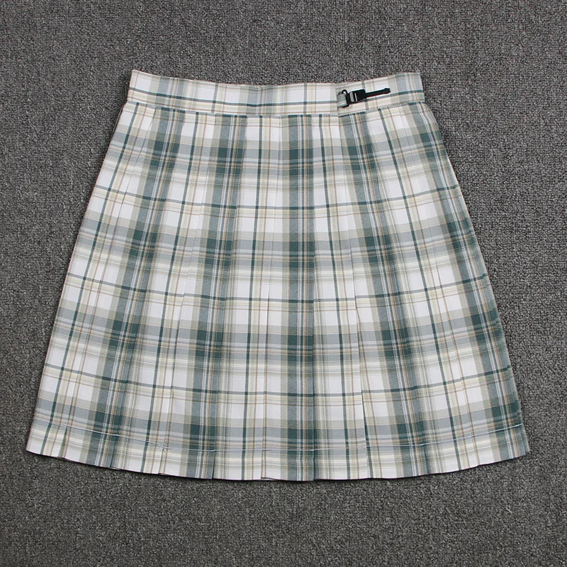 

Uniform High Waist Plaid Skirt Jk Skirts School Girl Short Skirt A-line 2021 Sky Blue Rose Red Anime Sets Cheerleader Clothes
