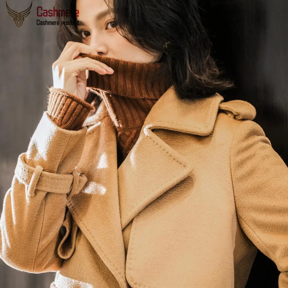 Осень-зима 2019 новое шерстяное пальто с волнистой поверхностью женское длинное