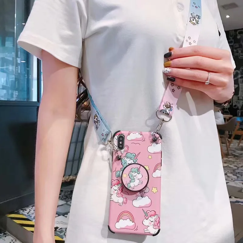 Милый мультяшный Единорог Улица Сезам ремешок чехол для iphone 6 6S 7 8 plus X XS XR Max стенд держатель мягкий IMD телефон couqe