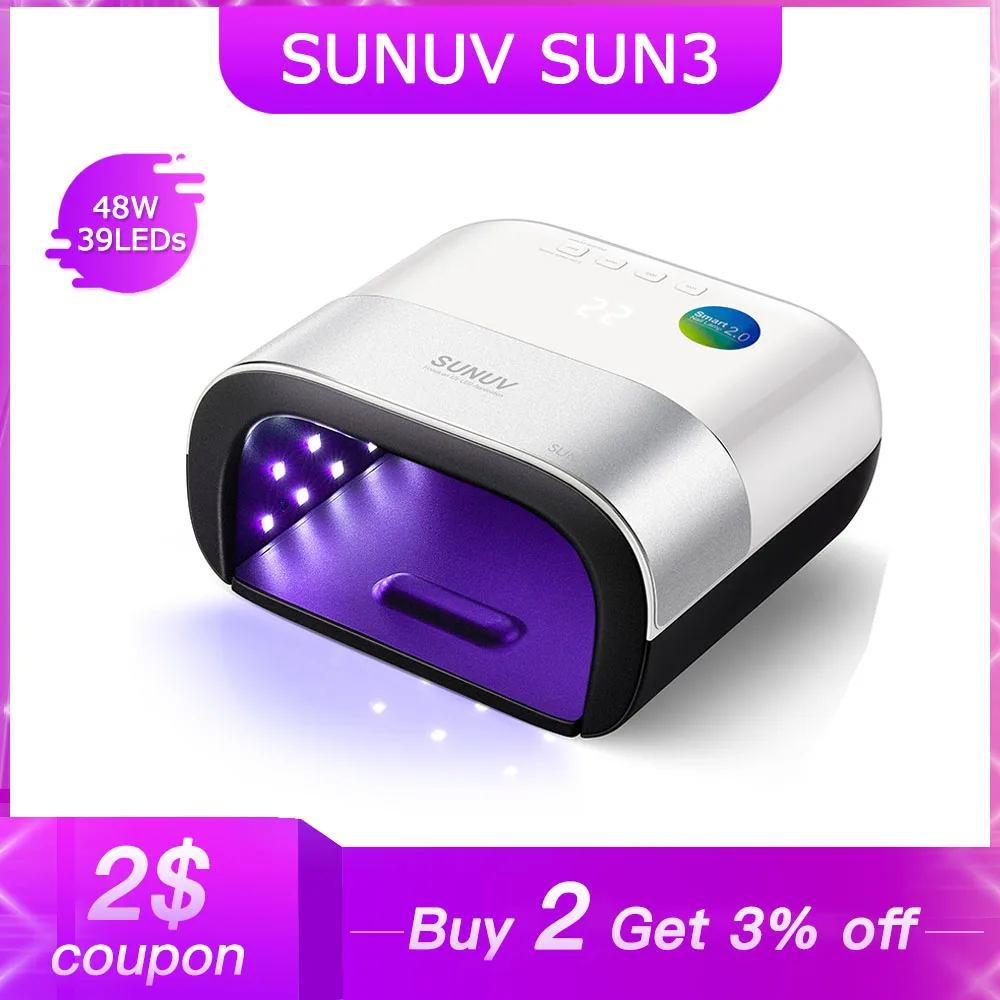 SUNUV SUN3 умные УФ-лампы для сухих ногтей 48 Вт | Красота и здоровье