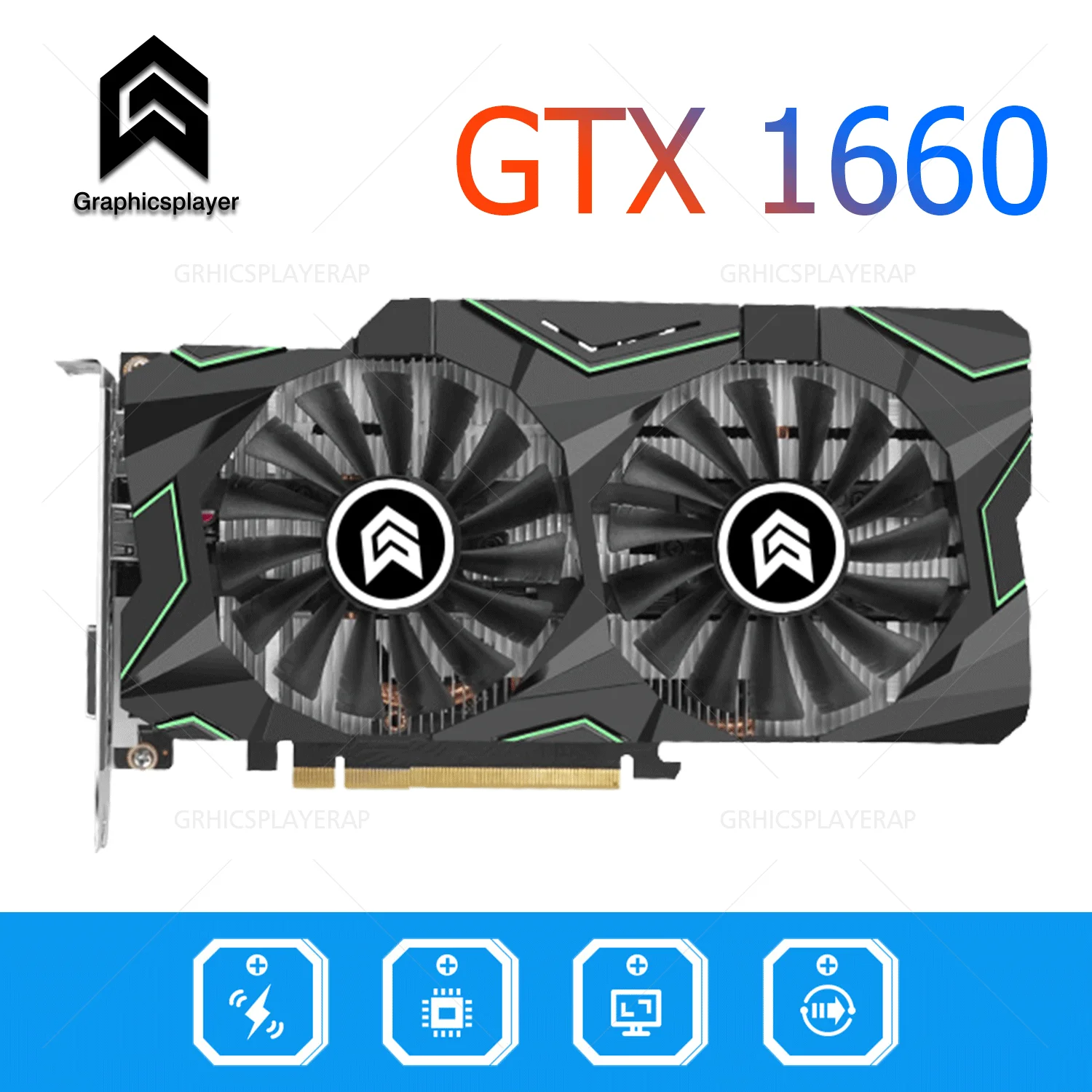 Оригинальный чип GTX1660 6 ГБ видеокарта для ПК настольного компьютера 6144 бит МБ 1408SP