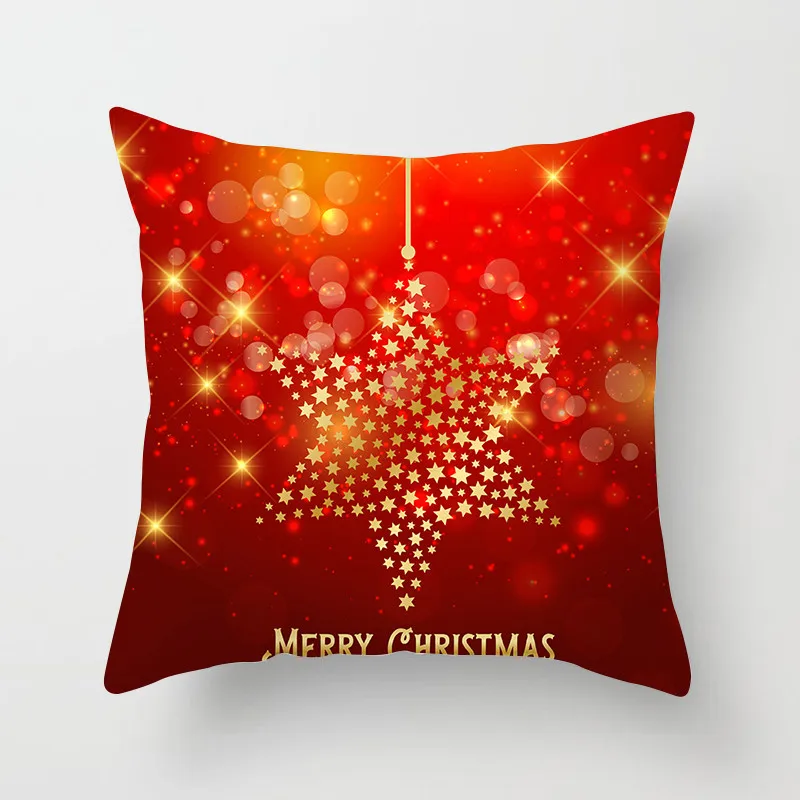 Чехол для диванной подушки 45*45 см с цветочным принтом Fuwatacch Christmas Подушка оленем |