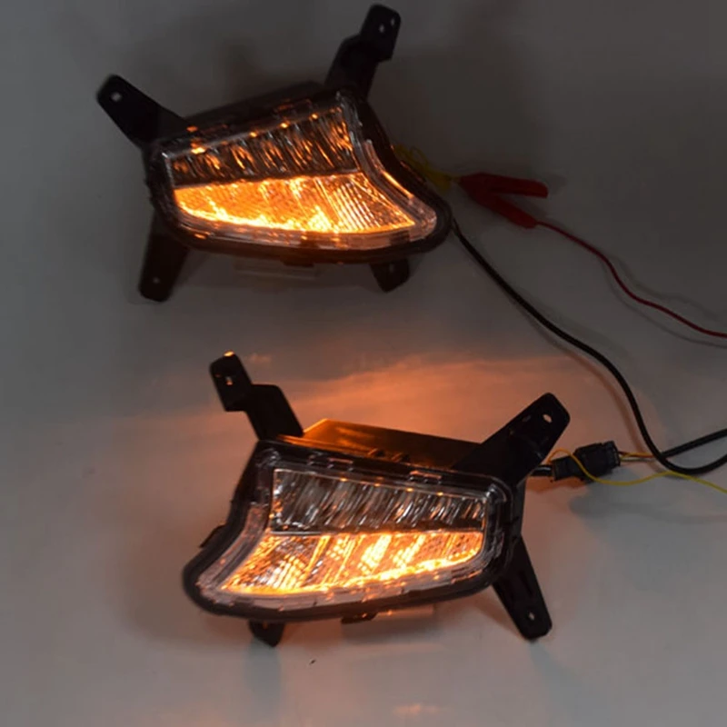

LED Fog Lamp for Hyundai Santro 2018 2019 DRL Daytime Running Lights with Yellow Turn Signal Light Drl