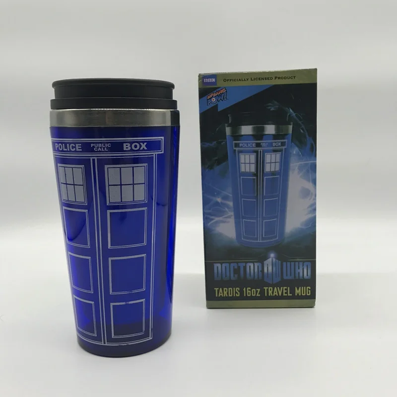 Удивительная дорожная кружка Doctor Who TARDIS объемом 16 унций пластиковая портативная