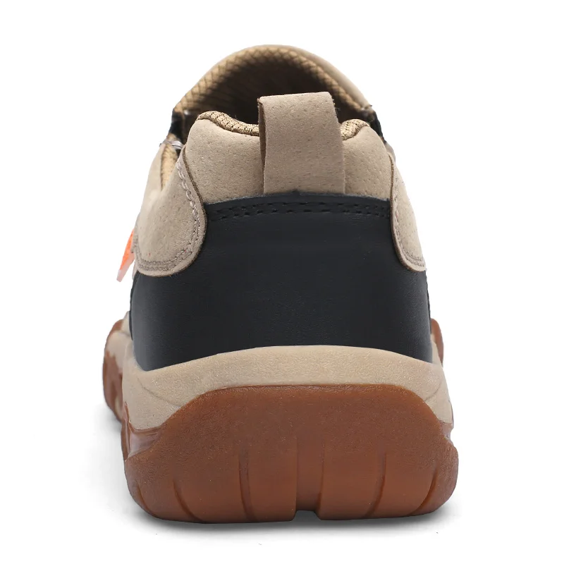 Outdoor Slip on Men Hiking Shoes Breathable Waterproof Rock Climbing Shoes Men Brown Walking Shoes Anti-Slip Trekking Shoes Men