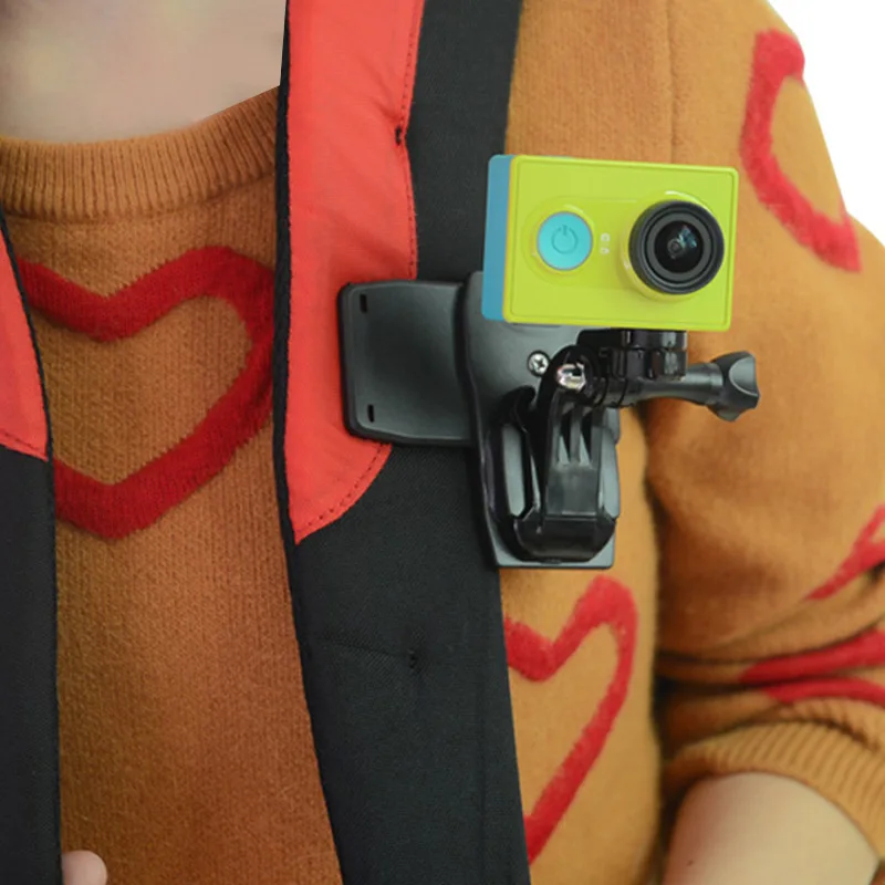 Поворотный на 360 градусов зажим для рюкзака шляпы с J образным крючком мыши GoPro Xiaomi