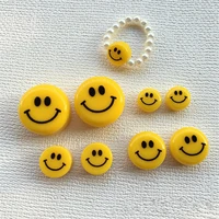 100pcslot smiley face print geometry rounds shape resin beads with holes diy jewelry earringbraceletnecklace accessory